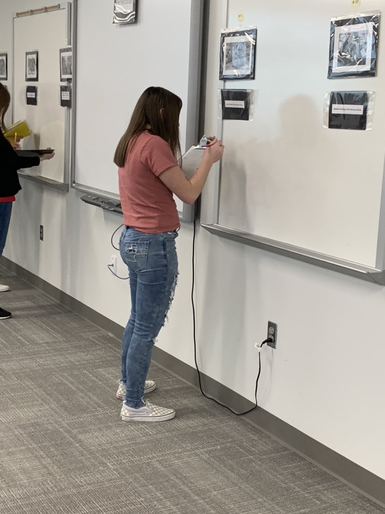 Students completed a Holocaust Gallery Walk today to help prepare them to study Anne Frank. #neverforget #OHJH