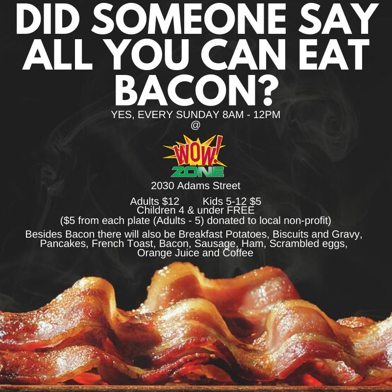 theWOWZone's tweet photo. All you can eat bacon anyone? https://t.co/GEscdPTrnE
