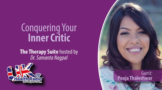 ukhealthradio's tweet photo. The Therapy Suite with Dr. 
@NagpalSamanta on @ukhealthradio
Conquering your Inner Critic. #Interview with Pooja Thaleshwar, #Empowerment #Coach &amp; founder of Emotional Expert.
#innercritic #innervoice #lowselfesteem #mentalhealth #MentalHealthAwareness

👉 https://t.co/cjgI1SyZh7 https://t.co/fc45qPdbbZ