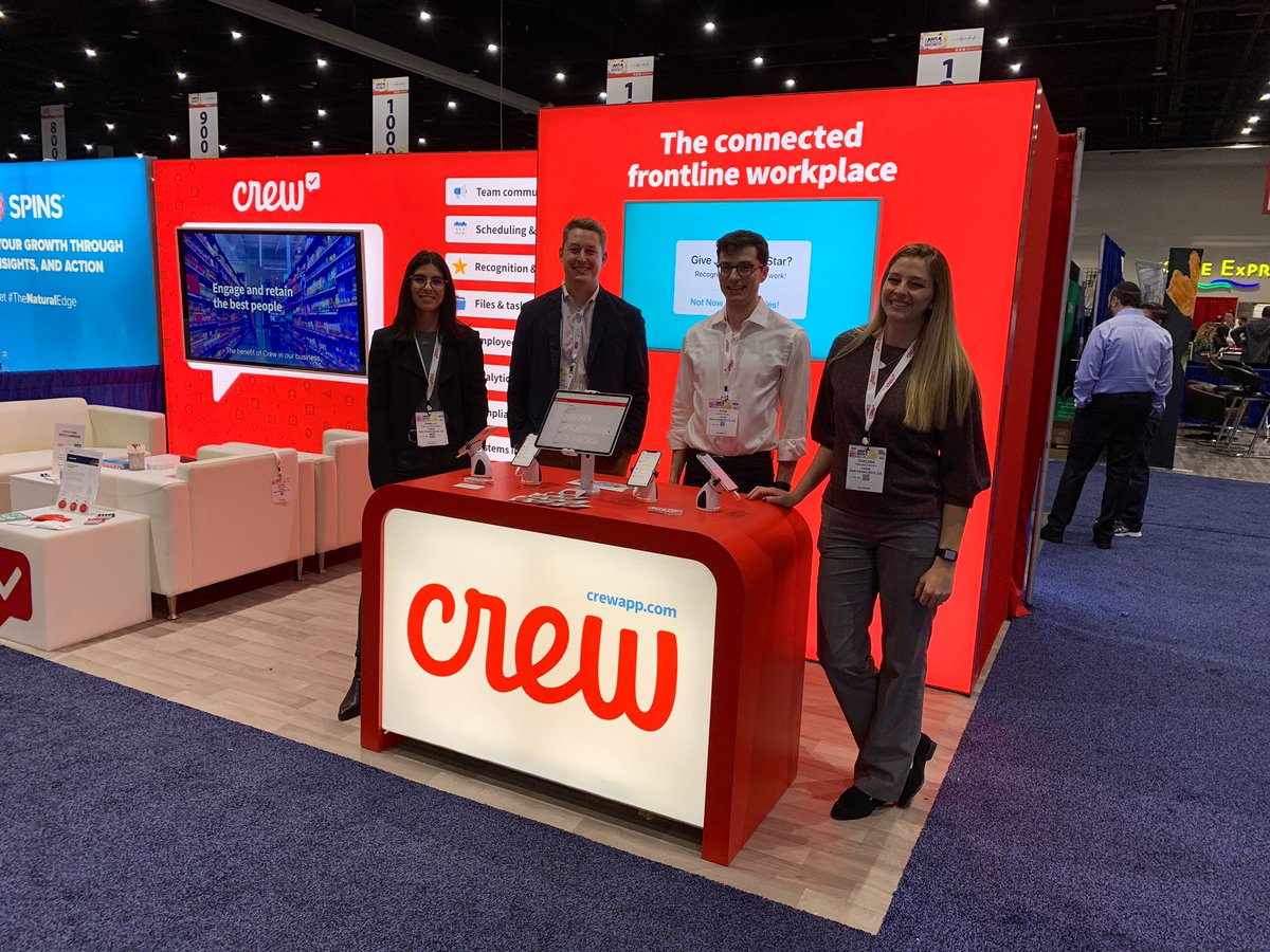 AdvancingRetail's tweet photo. Meet the @crew_app team @TheNGAShow Booth 1215 #ngashow20 #cartpavilion 
The Real Return on Frontline Investment: 
https://t.co/M2D30WuhVA
#frontline  #employees #EmployeeEngagement #employeeretention #communication https://t.co/GdWNC0ZuVP