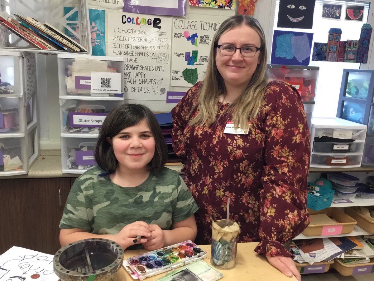 artwarriors1's tweet photo. I would like to welcome Miss Wolfenbarger to the #berryartstudio ! She is my first ever student teacher as well as a former student! #Explore_BIS #tabclassroom @MrsMartin_BIS @BIS_principal https://t.co/JQqLHAEbU9