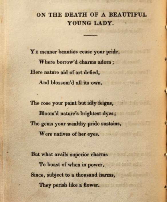 JohnClareSoc's tweet photo. More reflections on mortality in today's #PoemsDescriptive2020, 'On the Death of a Beautiful Young Lady' https://t.co/8JS4CWGnUl