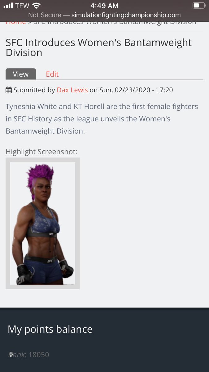 Superwoman_Ty's tweet photo. Female gamer? We are looking for more women bantamweight fights! Come join SFC through our discord dm me for more information @SimulationFigh1 https://t.co/eBAZgRfcqo