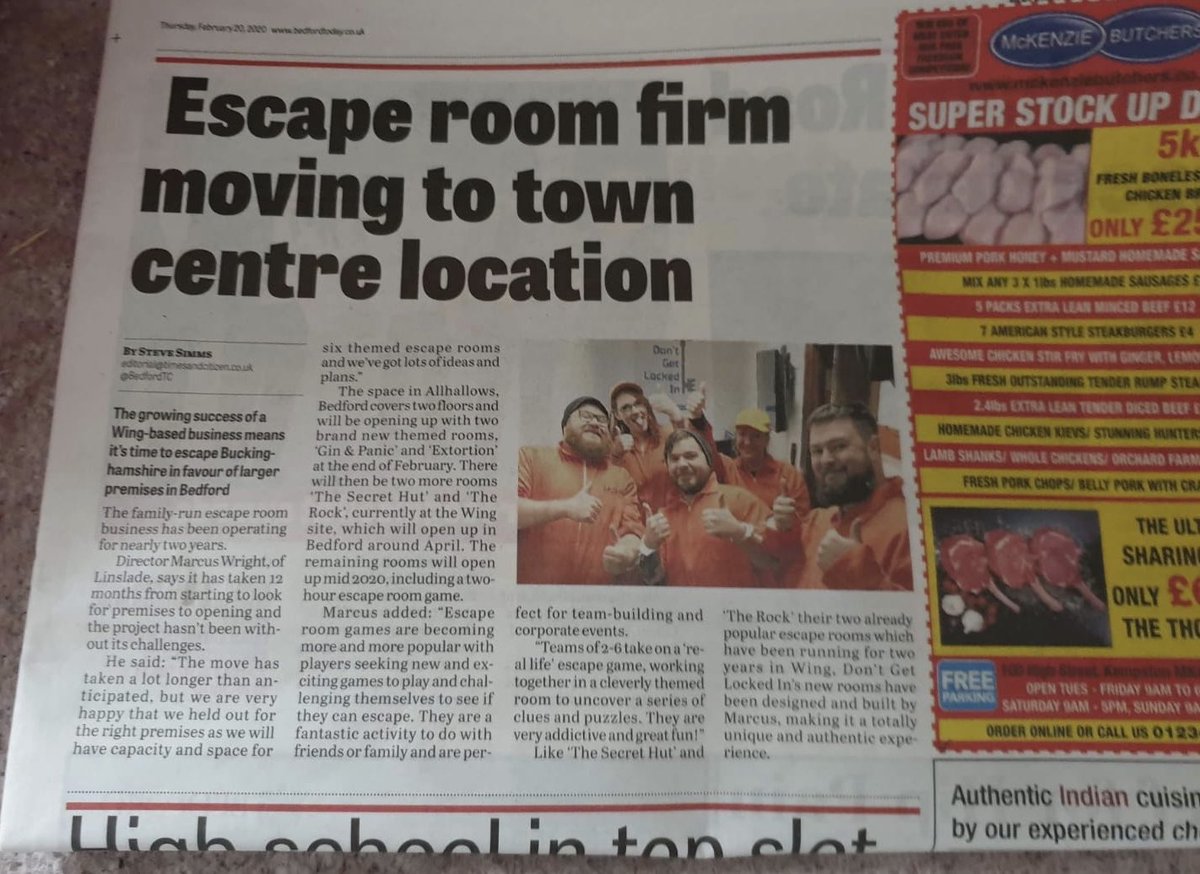 dontgetlockedin's tweet photo. @_SuccessMatters We are getting ready to open 2 brand new escape rooms in Bedford town centre ‘Gin & Panic’ and ‘Extortion’. Can’t wait! #successhour #escaperoomuk #dontgetlockedin #kudoschallenge #therock #thesecrethut https://t.co/u0e029ivJD