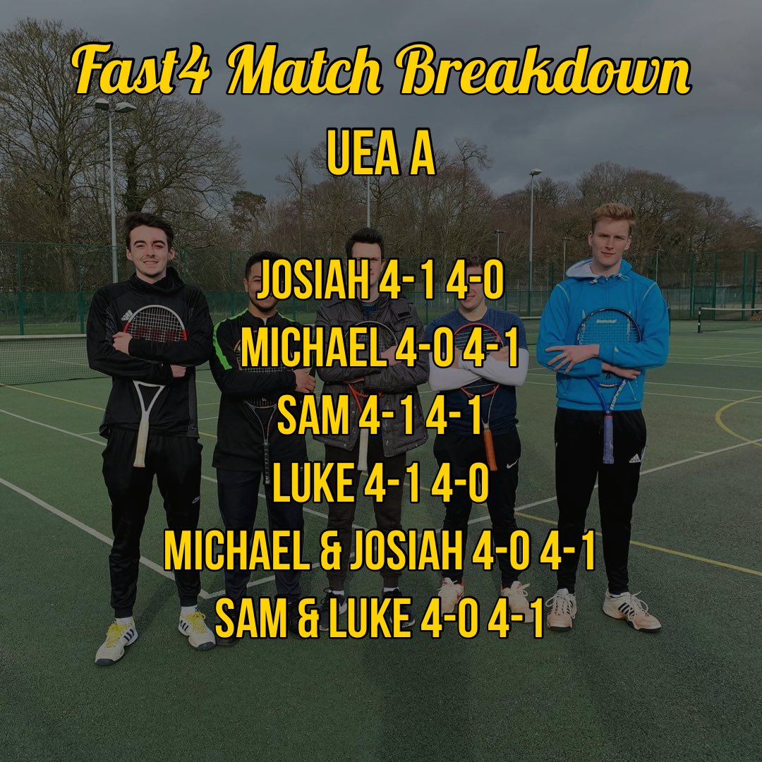 UEATennis's tweet image. Well done to our boys on Saturday who played against Anglia Ruskin - some superb results. 🎾💪 Swipe ➡️ for the full match report.

Contact Alex Lee if you’d like to get involved in the future. 😄

@ueasport @uniofeastanglia @UnionUEA #UEATennis #Fast4 #unitennis