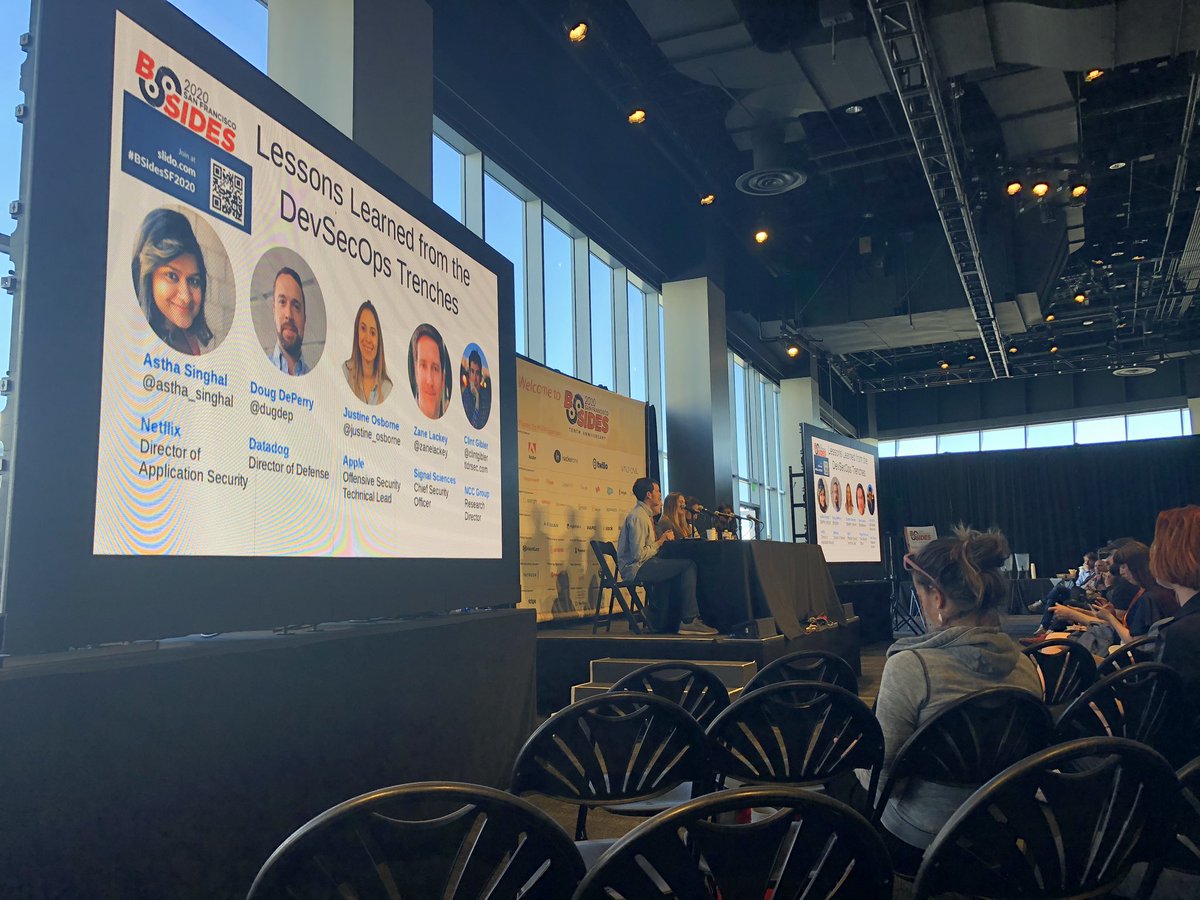 synapsr's tweet photo. #bsides #bsidessf #devsecops panel https://t.co/SglkOJ8N5J