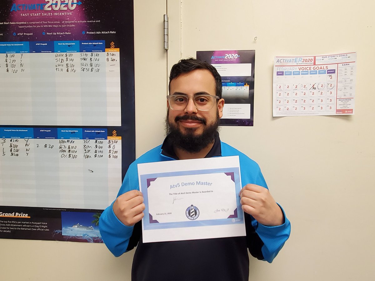 Kane with his Demo Master cert for the Atv5 #R4R #401 #Atv5