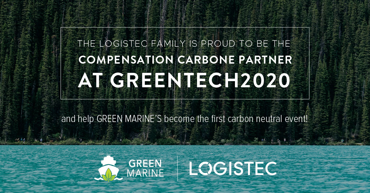 LogistecGroup's tweet photo. The LOGISTEC family is proud to be the COMPENSATION CARBONE partner at Greentech2020 and help GREEN MARINE’S become the first carbon neutral event! #GreenTech2020 @GMarine_AVerte https://t.co/18KgFfS4xP