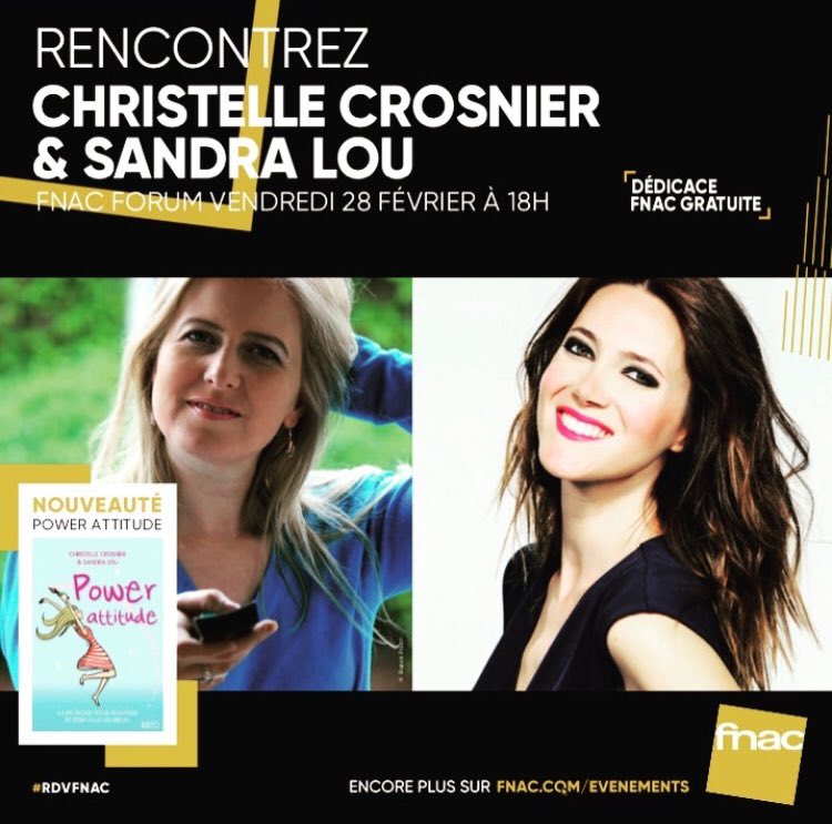 Save the date et venez nombreux nous rencontrer lors de notre séance de dédicace avec <a href="/chriscrosnier/">Crosnier Christelle</a> ce vendredi à la <a href="/Fnac/">Fnac</a> du forum des Halles. Hâte de vous rencontrez!! ❤️💋❤️ #powerattitudelelivre #GoodVibes
