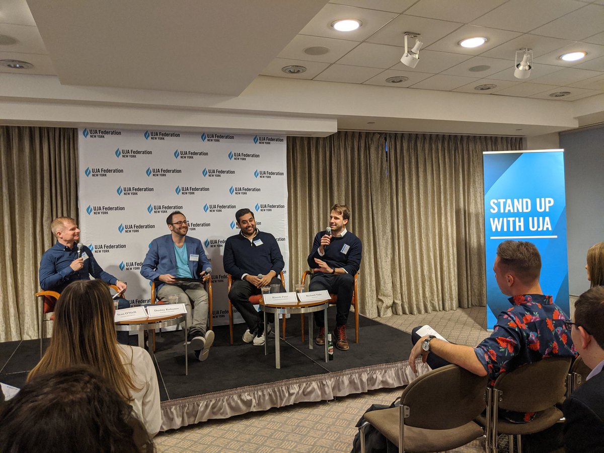 benngoodman's tweet image. .@UJAfedNY Young #Hospitality/#Tech &amp;amp; Venture Capital Divisions present When Hospitality Goes High-Tech. Moderated by Sean O&apos;Neill of @skift w/ panelists Dmitry Koltunov of @ALICEplatform, Kinesh Patel of @SevenRooms &amp;amp; Richard Valtr of @MewsSystems. #TechVision2020 #TechTrends