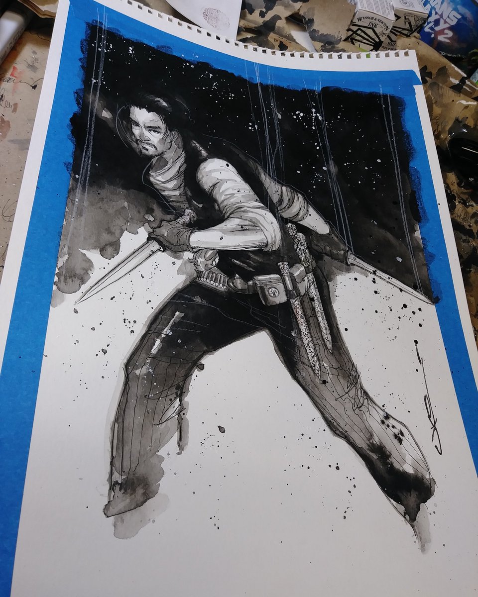 UkoSmith's tweet photo. I like westerns. This is part of a trifecta for @c2e2 #artiste #art #mixedmedia #grayscale #magnificentseven #westerns #byunghunglee @byunghun0712 #antoinefuqua @antoinefuqua #billyrocks #spaghettiwestern #denzelwashington https://t.co/eTdriBL0yA