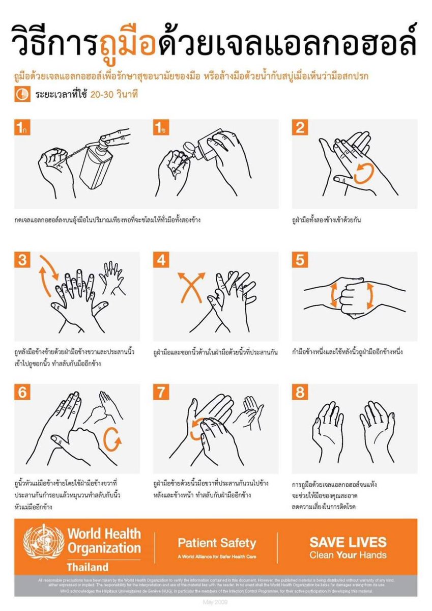 prd5surat's tweet photo. แนะ 8 ขั้นตอน "ถูมือด้วยเจลแอลกอฮอล์" #โคโรนาไวรัส #ไวรัสโคโรน่าสายพันธุ์ใหม่2019 https://t.co/rHniW6FXLz