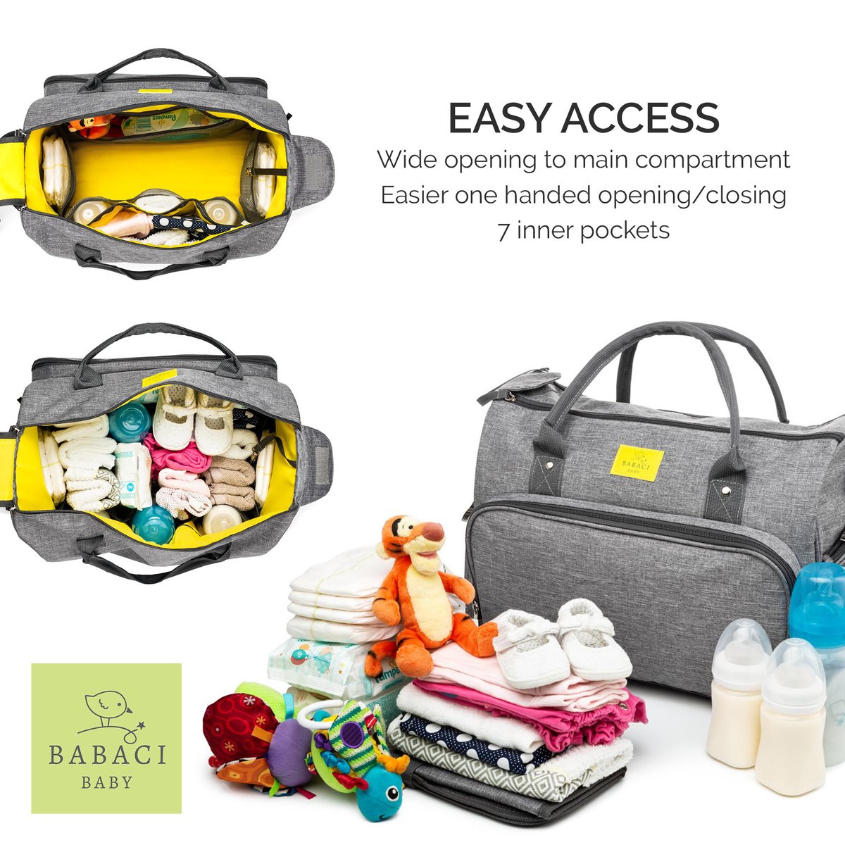 📌 The #BabaciBaby Grey Duffle Waterproof Changing Bag with Mat has an easy access wide opening so you can get all your needs quickly!

Get it now! babacibaby.com/product-page/b…

#BabyBag #FamilyBag #ParentingNeeds