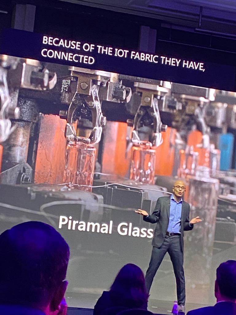 Vikbec's tweet photo. Satya Nadella’s ‘Future Decoded’ address, so proud of the  Piramal Glass team. https://t.co/YVtzKbBl2p