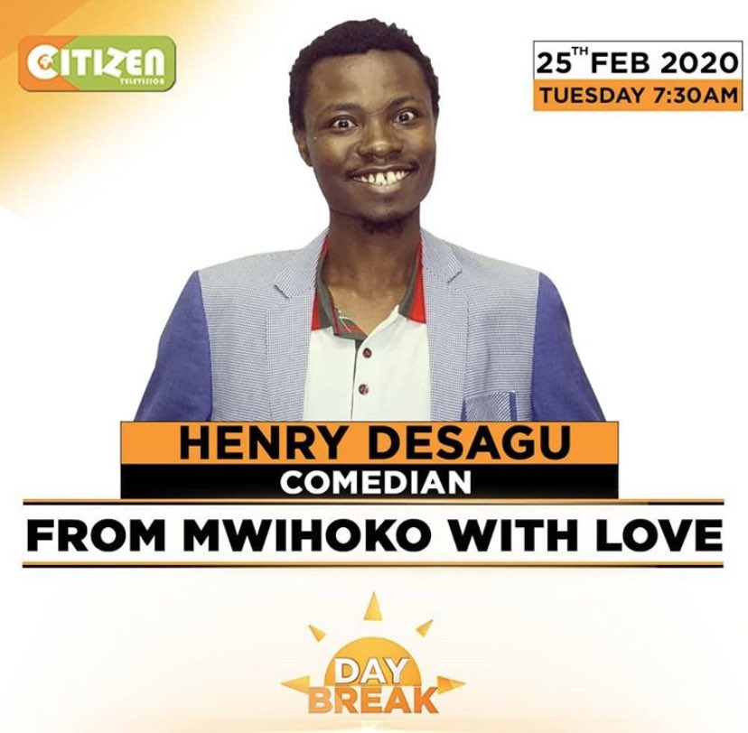 Later this morning  from 8am chilling with the man from Mwihoko <a href="/henrydesagu/">Henry DeSagu</a> on #Daybreak <a href="/citizentvkenya/">Citizen TV Kenya</a>