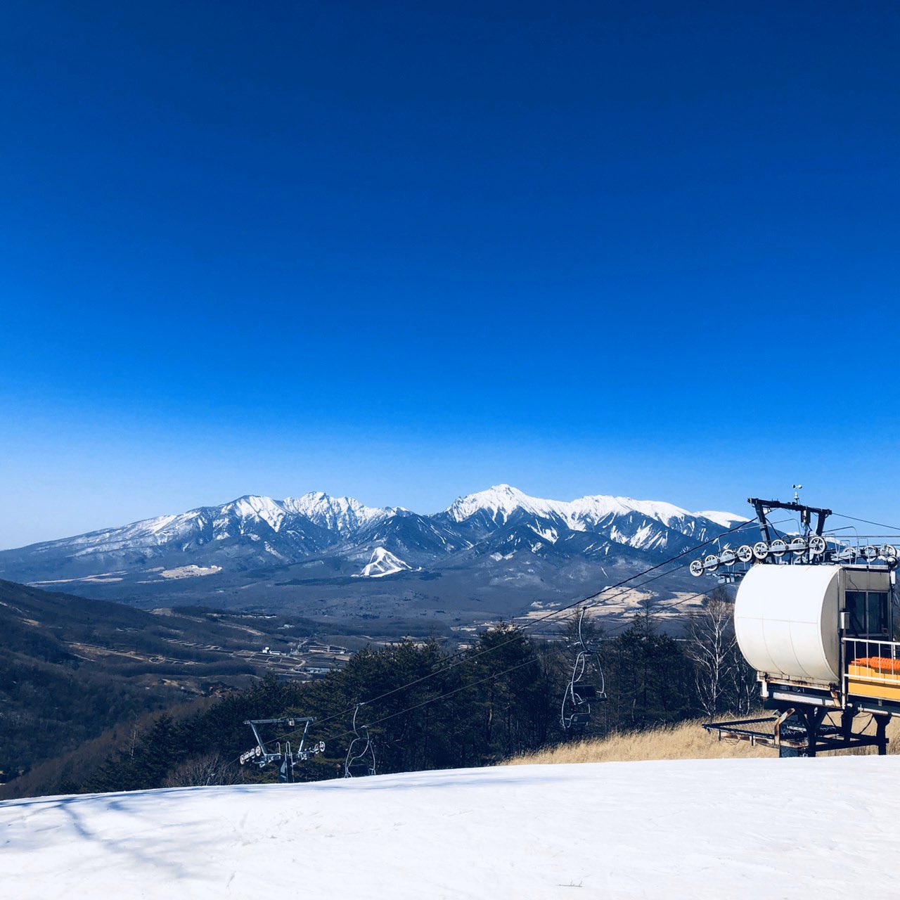 スキー場最上部 アルペンコース山頂からの八ヶ岳 お天気が良いと 02 25 南佐久 川上村 スキー場 シャトレーゼスキー リゾート八ヶ岳