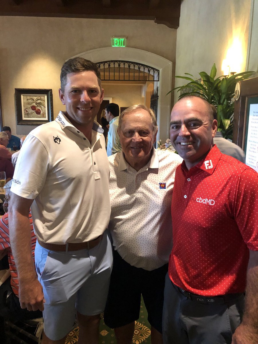 ryanarmour24's tweet photo. Thank you @jacknicklaus for letting a couple of Buckeyes help raise some coin for the @Nicklaus4Kids today at the Bears Club! Always great to be around people who care so much for a cause!! #GoBucks https://t.co/fd1FEXJ4WX