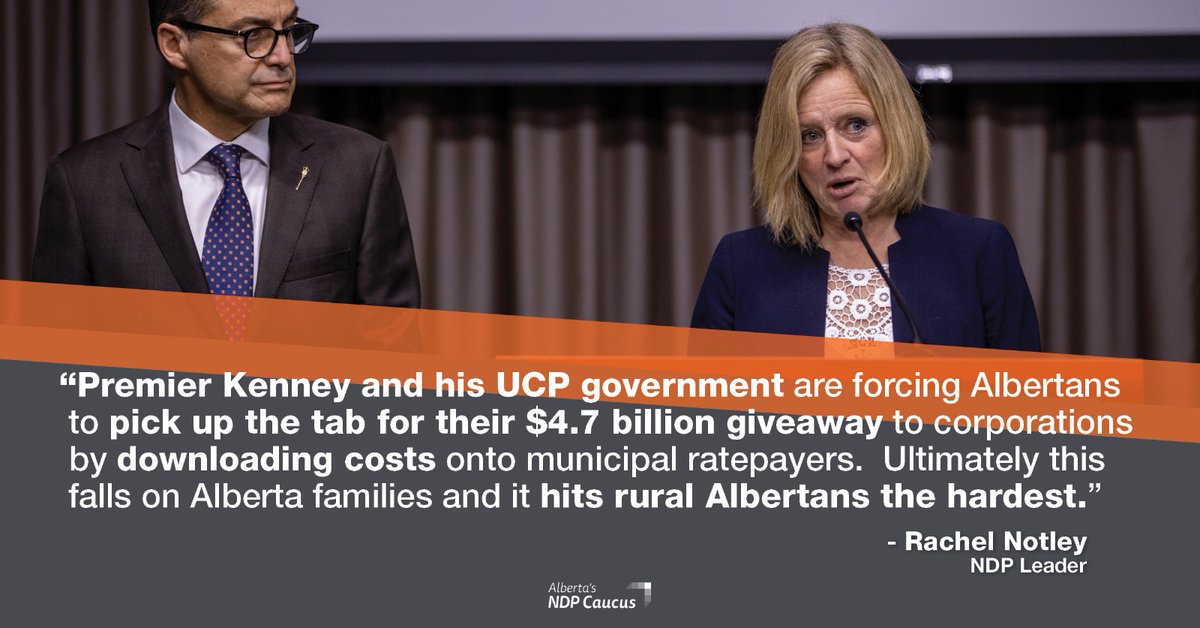 The UCP are downloading costs and making cuts to municipalities, forcing Albertans to pay thousands more in taxes. Take a look at this spreadsheet to see how much more you'll be paying under Kenney and the UCP: albertandpcaucus.ca/public/downloa… #ableg