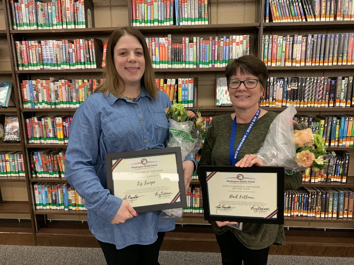 We would like to recognize our 2020 Teacher of the Year and Classified Employee of the Year!  Congratulations to Mrs. Swope and Mrs. Follmer!  Both ladies made huge impacts on the WMS community and we appreciate them both so much!
#MSDR9 #WMSEaglesSoar