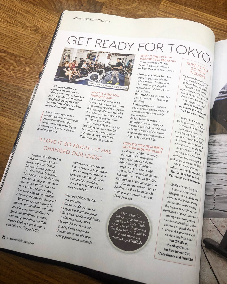 Check out @gorowbristol Ariel in this month’s Rowing & Regatta magazine. 👀👍 Connect with the wider community and help get more people active through indoor rowing 💪 #britishrowing #gorowindoor #rowingforeveryone #bristollife #bristolrowing #bristolarielrc #indoorrowing