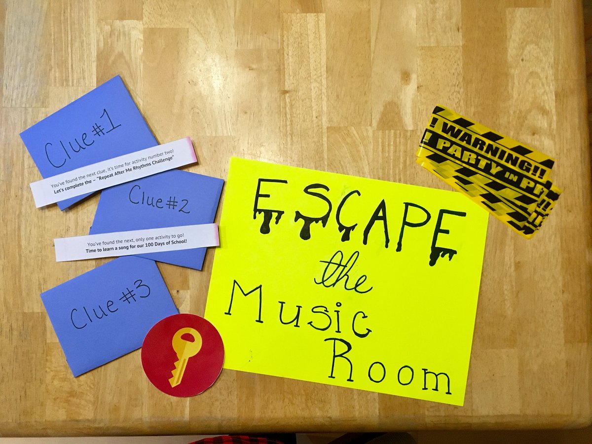 MlleSheppard's tweet photo. Since it was so busy before reading week we delayed our 100th Day celebration until today. In the music room, I hosted a 100 themed escape room and we had an absolute blast! ๐ #escapethemusicroom #escaperoom #music #musicteacher #100thdayofschool #iteachgrade2 https://t.co/iVslKwpA7l