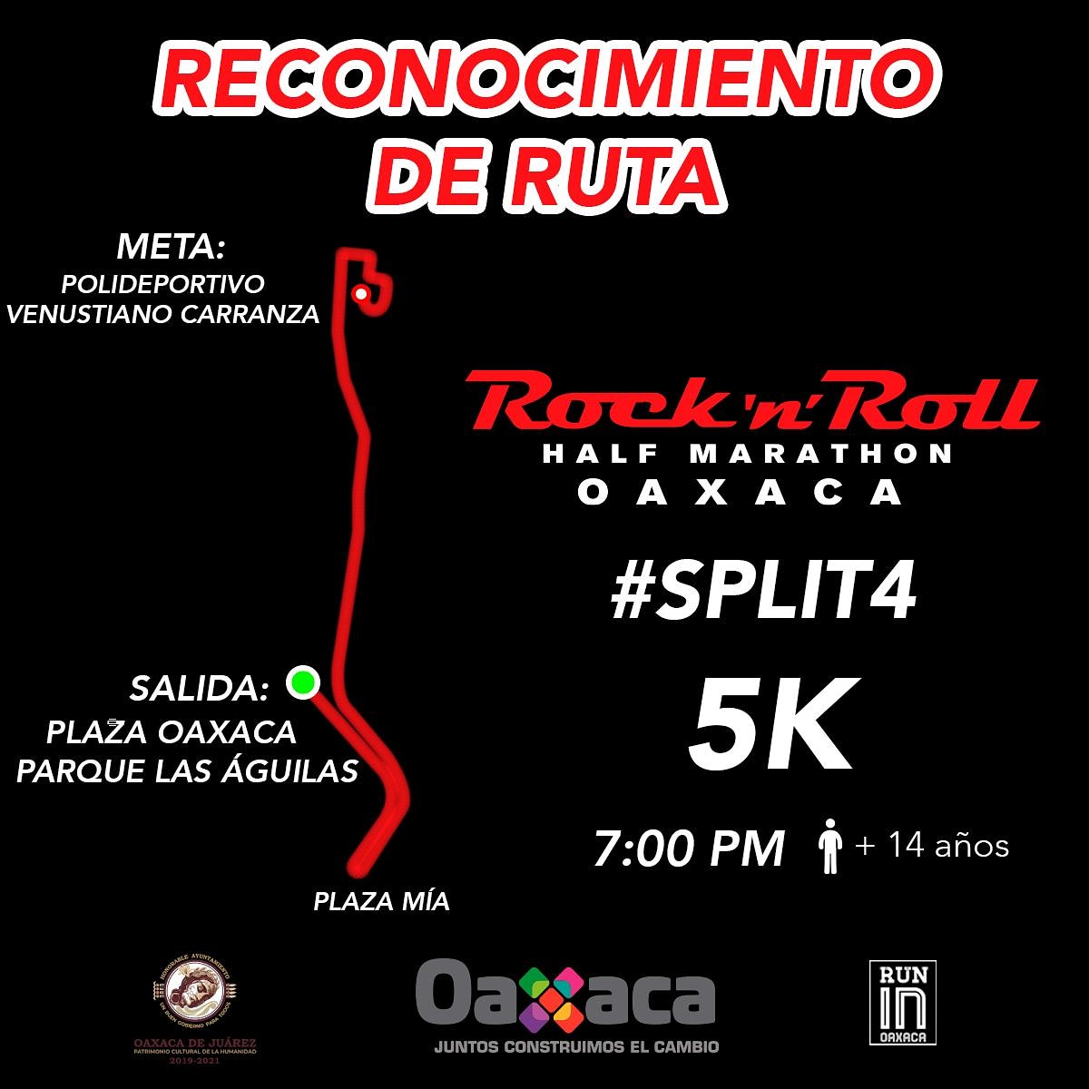 RunInOaxaca's tweet image. Nos vemos mañana en el #Split4 camino al Rock 'n' Roll Mexico edición #Oaxaca 

5 kilómetros de mucho rock en esta serie de 6 splits. 

Si no te has registrado a ningún split hazlo en este enlace: ⬇️⬇️⬇️⬇️⬇️ forms.gle/MEWLzhjFarJj9p…