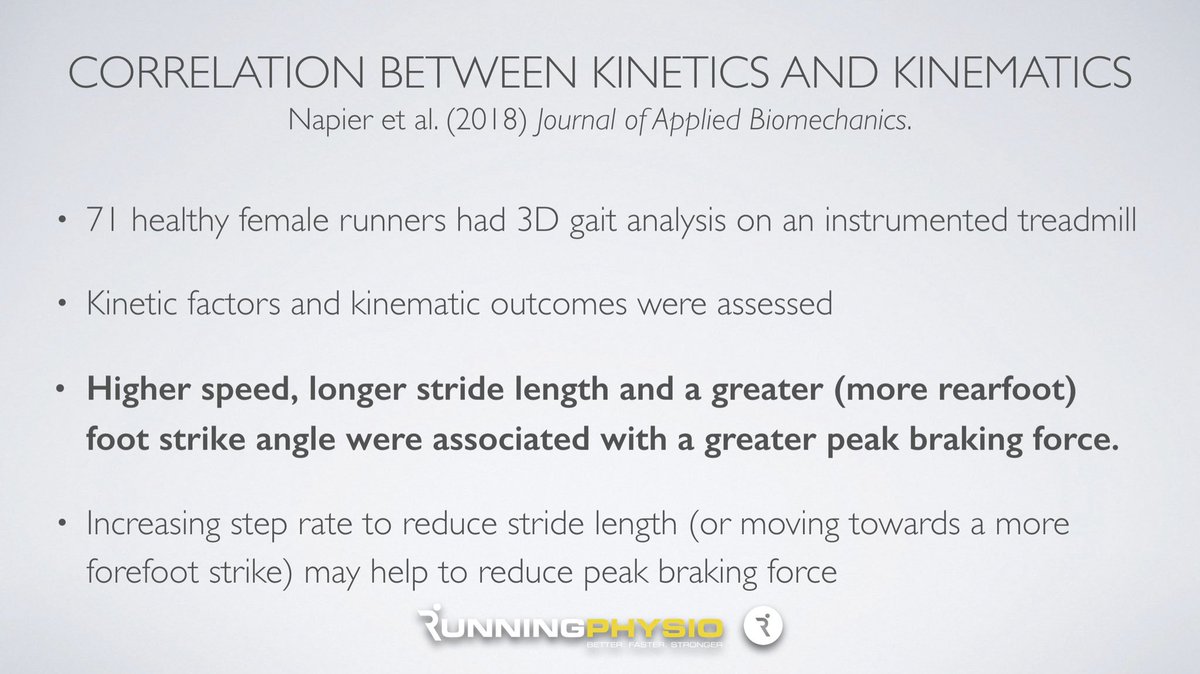 runnerphysio's tweet photo. Next up, we examined the correlation between kinetics such as PBF and running gait characteristics such as foot strike and variables related to overstriding. https://t.co/EOUZtMENDP