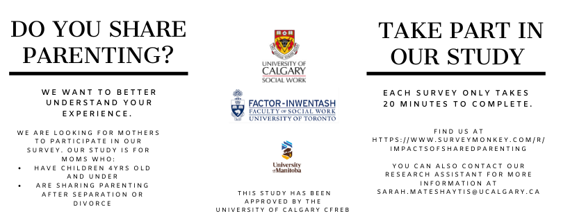 ConnectionsEYFC's tweet photo. Do you share parenting?

A study team from the University of Calgary, Toronto and Manitoba is looking for mothers to participate in their survey and who:

-Have children 4 years and under
-Are sharing parenting after a separation or divorce

SurveylLink:
https://t.co/hirmpSNwYX https://t.co/T5u72Jcovn