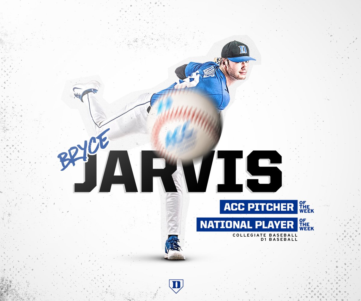 No surprise here.

<a href="/BryceJarvis28/">Bryce Jarvis</a> named ACC Pitcher of the Week &amp; National Player of the Week 😎

📰: goduke.us/2wEJteN

#BlueCollar | #GoDuke 🔵😈⚾️