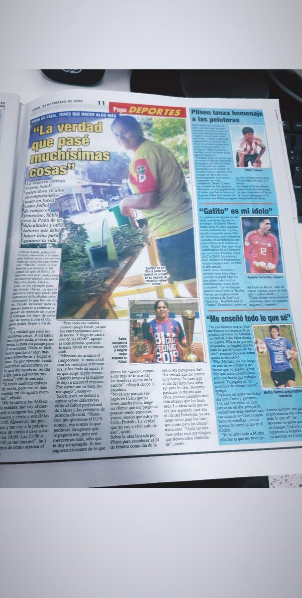 EmilioCCP4's tweet photo. Nota del amigo @hernanPenayo11 del #DiarioPopularPy a la arquera del ciclón @GloriaSaleb🔵🔴
@ADondeSeaConVos, @ichaaa1912, @CarlynMcmxii, @martinpereira07, @sentiazulgrana, @SomosCERRO https://t.co/ziKTU7GobV