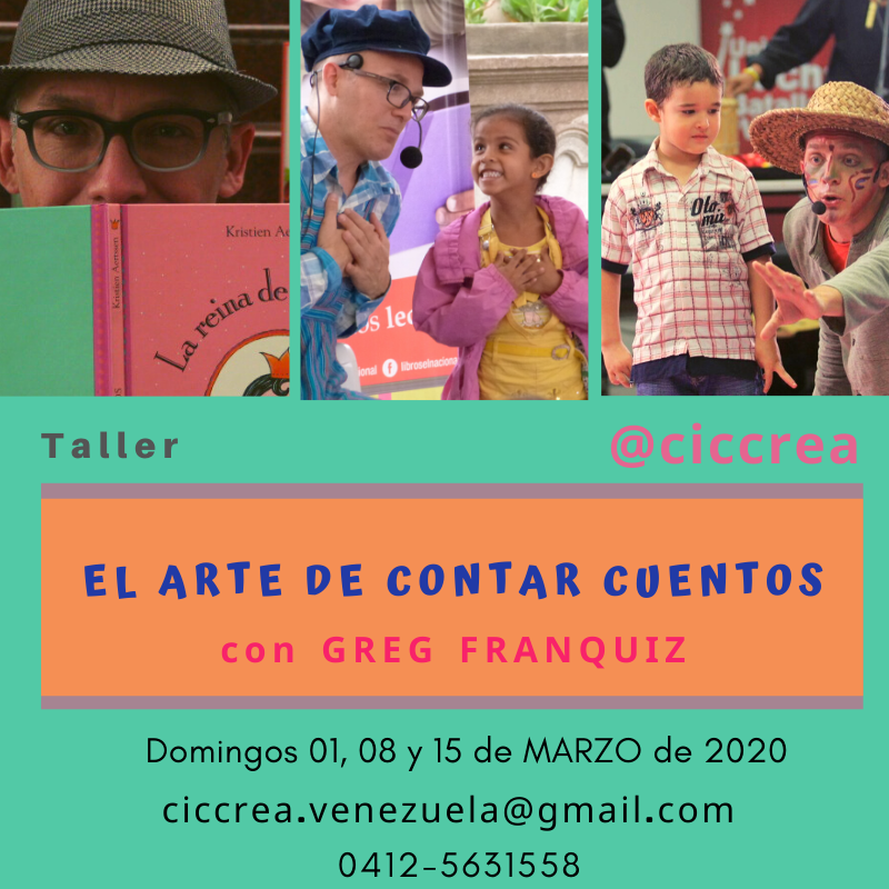 El #programa VENEZUELA cuenta conmigo siga formando a cuentacuentos. 

#taller #cuentacuentos #caracas #info ciccrea.venezuela@gmail.com y 0412-5631558