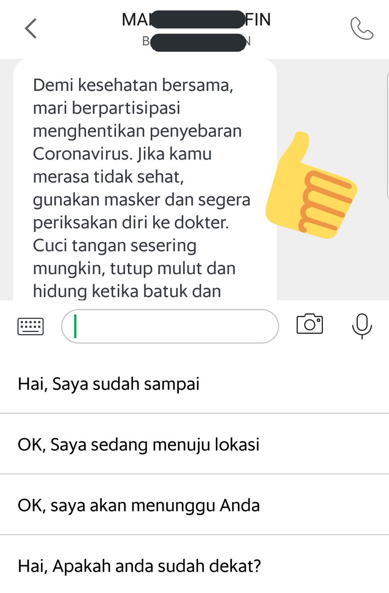 Baru tau ada informasi pencegahan #COVID-19 pas pesen ojol.

Terima kasih <a href="/GrabID/">Grab Indonesia</a> 
 
<a href="/KemenkesRI/">Kementerian Kesehatan RI</a> 
#waspadaviruscorona