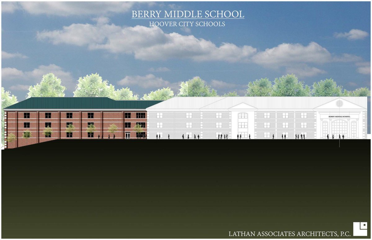 Adding to our school projects is the New Addition for the Berry Middle School in the amount of $7,107,000.  The addition will be a 3-story, 23,000 sf. facility consisting of 13 classrooms and a 3-story storm shelter designed to meet ICC 500 requirements.