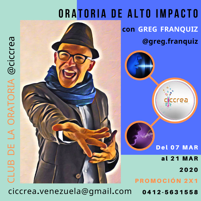 Tu voz es poderosa 
#taller #oratoria Vive esta experiencia orgánica en la que aprenderás a comunicarte intensamente.
#info ciccrea.venezuela@gmail.com y 0412-5631558