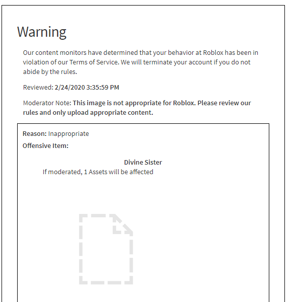 Divine Sister Twitterren I Just Got A Warning From Roblox For Trying To Upload This Holy Image For The Group Pic But Then It Made Sense This Face Mask Isn T Enough - ejo2001 twitterren warning the free robux scam