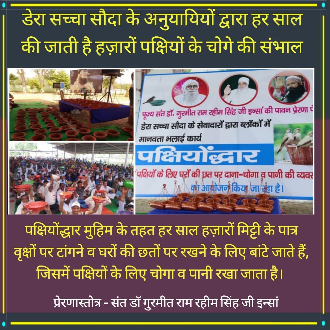 RadheSh14693840's tweet photo. #FeedTheBirds
@Gurmeetramrahim 
@derasachasauda 
https://t.co/OUPL82d75a https://t.co/O0tMI0FyCi
