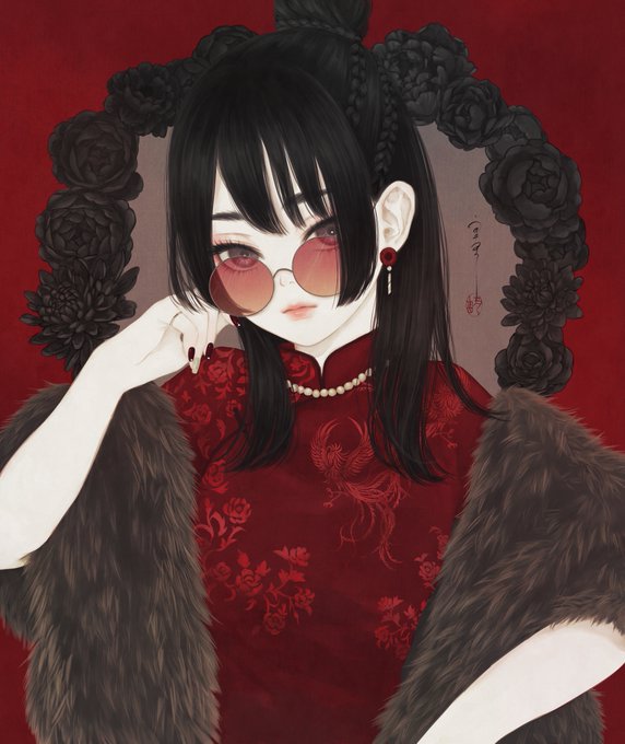 「china dress red dress」 illustration images(Popular)