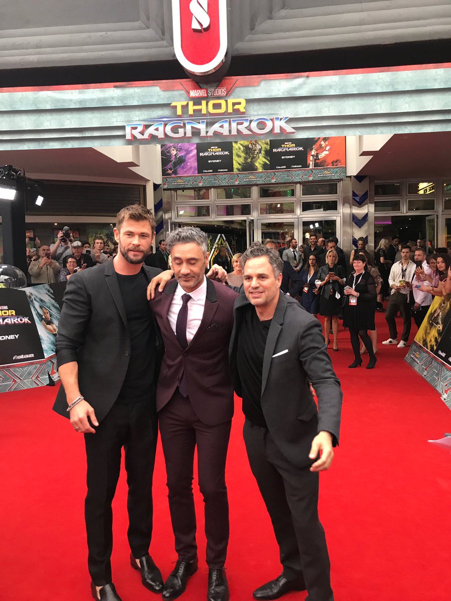 I’ll contribute this one of @ChrisHemsworth &amp; me holding you up on the red carpet as you take a two minute nap.