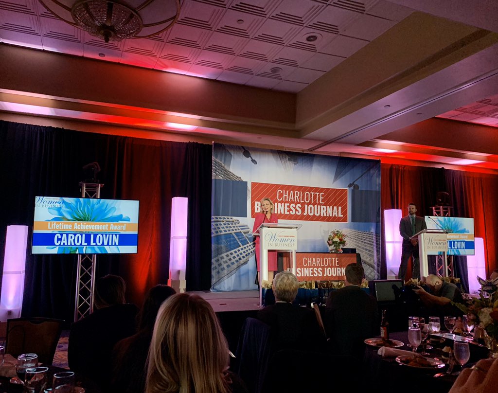 AtriumHealth's tweet photo. Carol Lovin, EVP, chief integration officer and system chief of staff, honored tonight with @CBJnewsroom’s Women in Business Lifetime Achievement Award at the 2020 Women in Business Awards event.
Congratulations Carol! You’re an inspiration to many.
#CBJevents #CBJlive https://t.co/AF2hwwdYuD