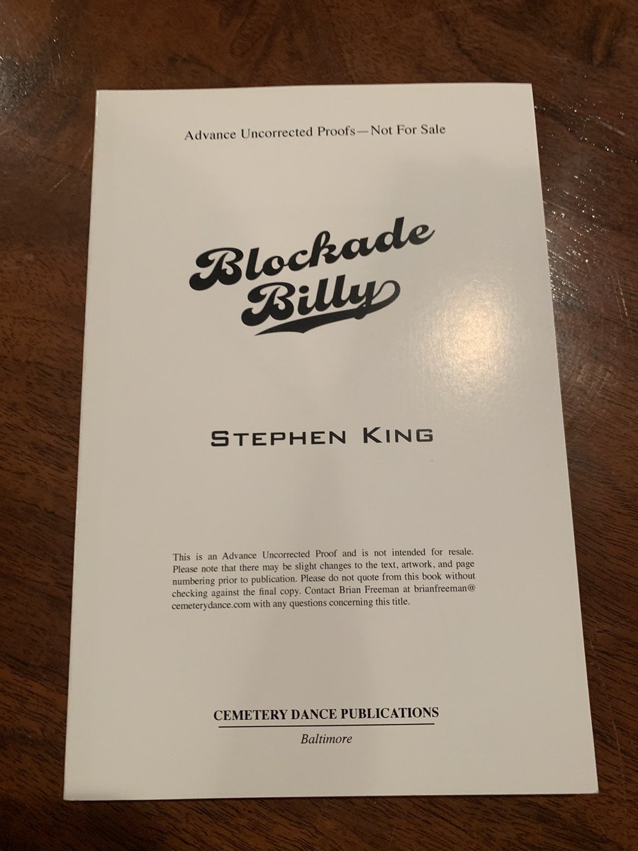 RichardChizmar's tweet photo. Found this extremely rare Stephen King ARC in a desk drawer and I’ll be sending it to one lucky winner next week. Just Follow and RT to be eligible. Good luck, everyone! https://t.co/y7nN6QVZPq