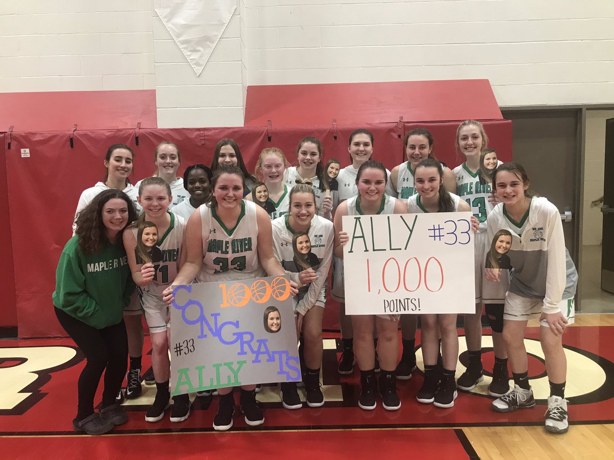 Congrats to <a href="/AllyBruegger/">Ally</a> on reaching the 1,000 point milestone. This girl has given it her all and we are so proud of her 🦅💚💙