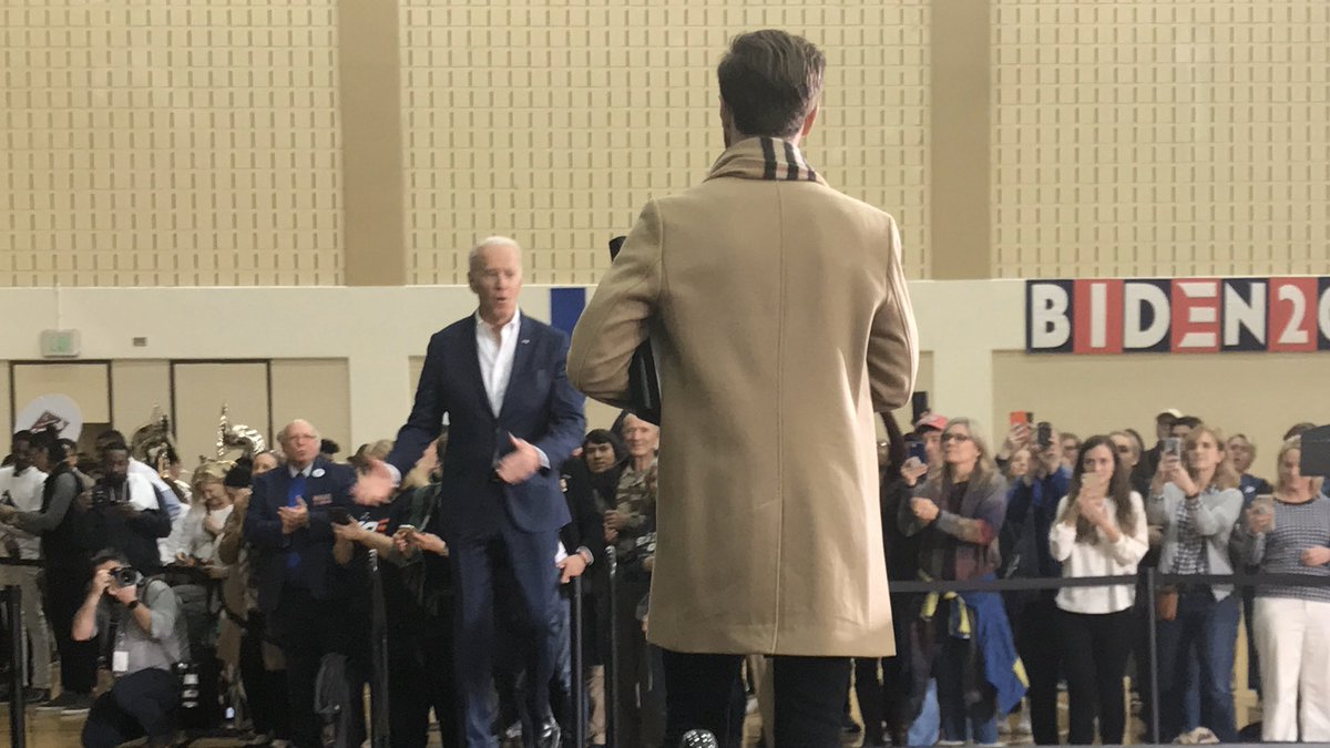GeorgeMaxcy's tweet photo. It was an honor being invited to introduce Vice President @JoeBiden at tonight’s @CofCBullyPulpit event! We are so incredibly lucky to have had 13 Democratic candidates join us on @CofC’s campus this academic year! https://t.co/oPfwQk76GY