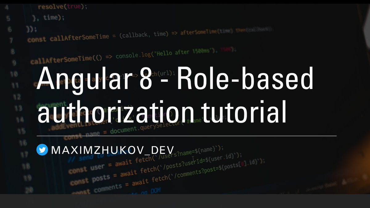 📫 Just updated the blog and published Angular 8 - Role-based authorization tutorial #angular #frontend #development
fsou1.github.io/2020/02/24/Ang…