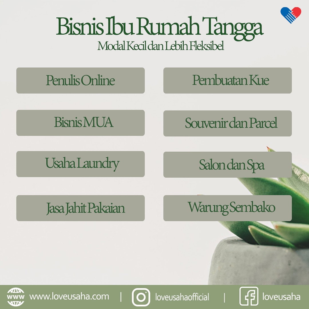 loveusahacom's tweet photo. ibu rumah tangga yang masih ingin berkarir bisa mencoba beberapa usaha berikut 😊
#loveusahacom #ibupengusaha #iburumahtangga #usaharumahan #usahaibu #fleksibel #modalkecil #usahasukses #usahamalang #usahaantiribet #tipsbisnis2020 #tipsusahawan #bisnispemula #ilmubisnis https://t.co/U5Q1ojexoT
