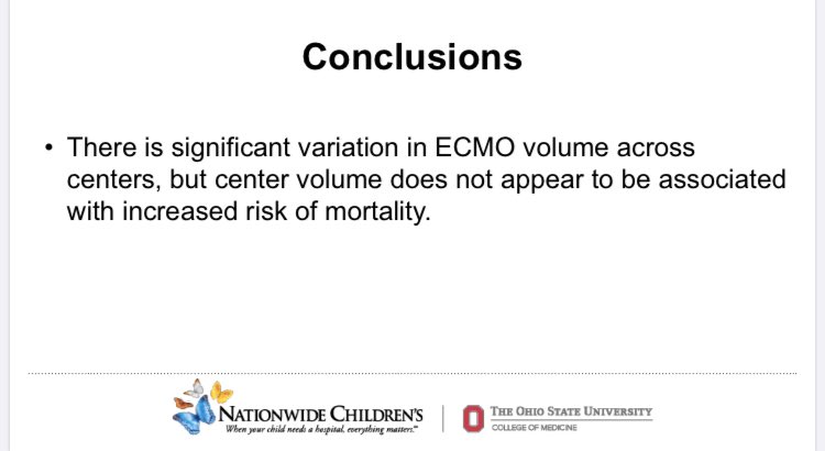 alejandracasar's tweet photo. Does ECMO center volume affect adult patient outcomes?
Seemingly not!
After multivariable modeling, factors associated with increased mortality were age, female gender, and high EMI.
Private insurance was a protective factor.
Great presentation by @AELawrenceMD at #ECMO36! https://t.co/emQVg0hk8V