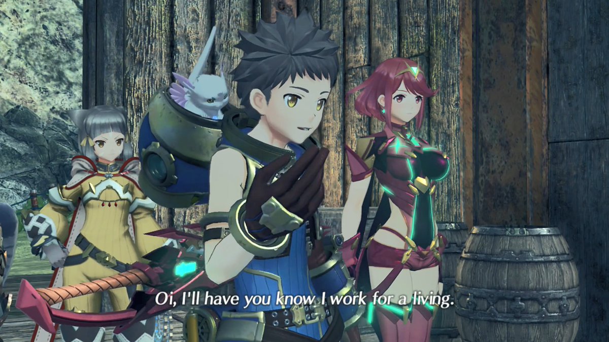 The little arc with orphan stealing roc's crystal is a little bit better on a second run! Knowing about Rex's parentless background plus the stuff we learn in chapter 5, seeing him interact with and trying to helporphans younger than him is a nice touch.  #Xenoblade2