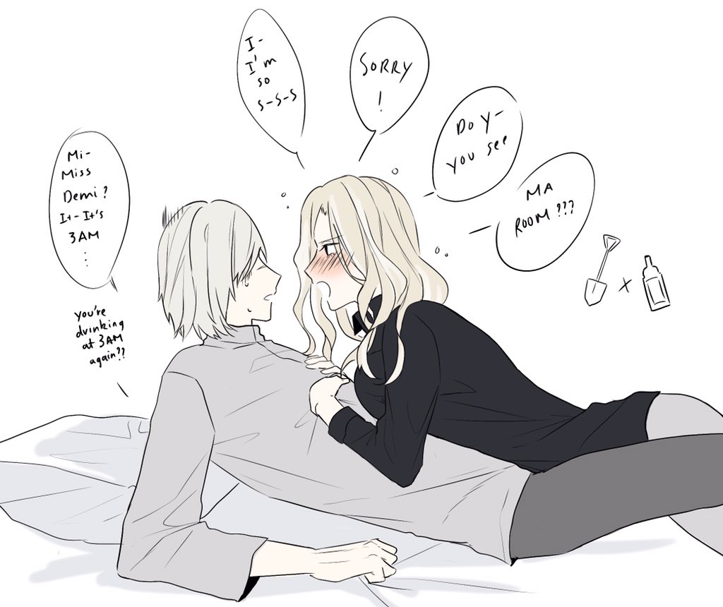 here is Gravekeeper x Bartender for no reason-
their different personality is somehow cute together so I accidentally ship it- 
