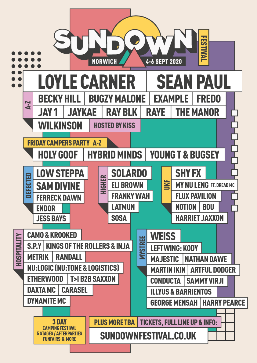 SundownUK's tweet photo. Welcome to Sundown 2020 ☀

To celebrate our line up launch we’re giving away 4 Weekend Camping tickets! To enter simply: 
 
❤️️LIKE THIS POST
👇 Retweet!

Good luck 💃

Tickets go on sale 8am Friday 🎟 https://t.co/sdCyFKtS8B