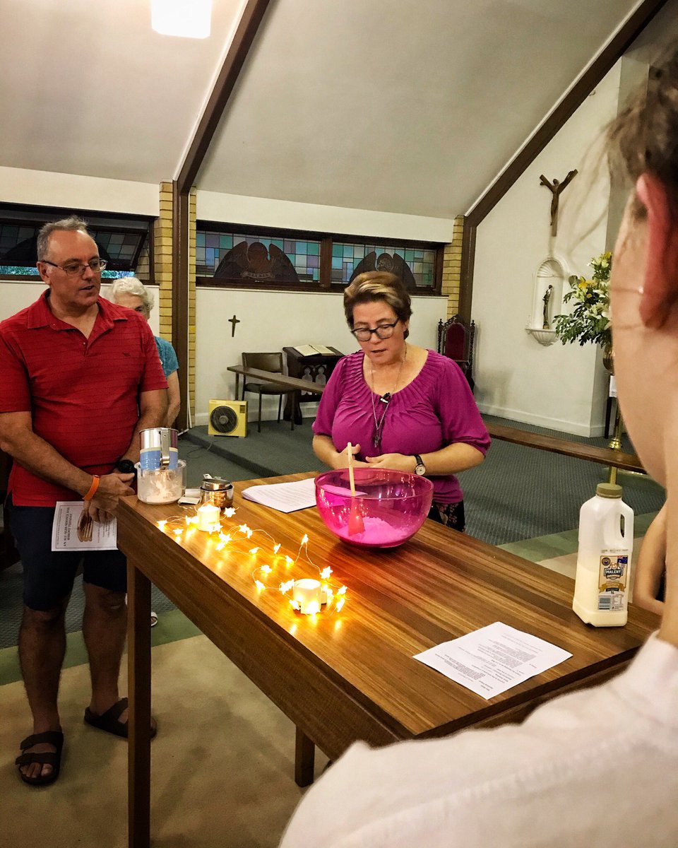 #shrovetuesday - blessing the pancake batter! Good fun with the families.