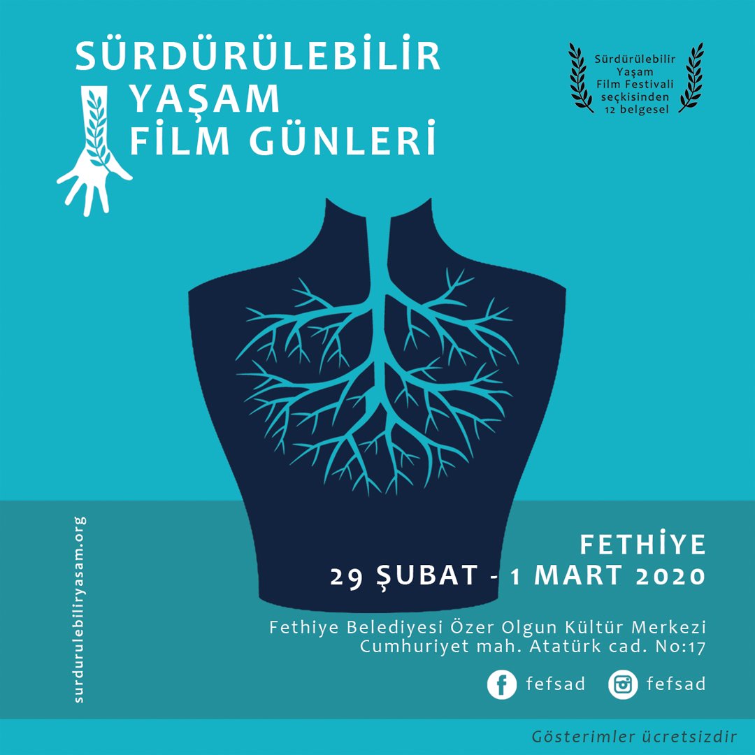 Sürdürülebilir Yaşam Film Günleri 28 Şubat'da Mardin'de, 29 Şubat'da Fethiye'de başlıyor! #SYFF seçkisinden 12 film ve program detayları için surdurulebiliryasam.org #SYFG #SYFG2020